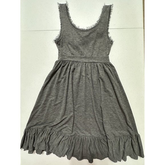 Candies Garden Mist Sleeveless Knee Length Dress Gray Floral Rosette Neckline XS - Picture 3 of 5